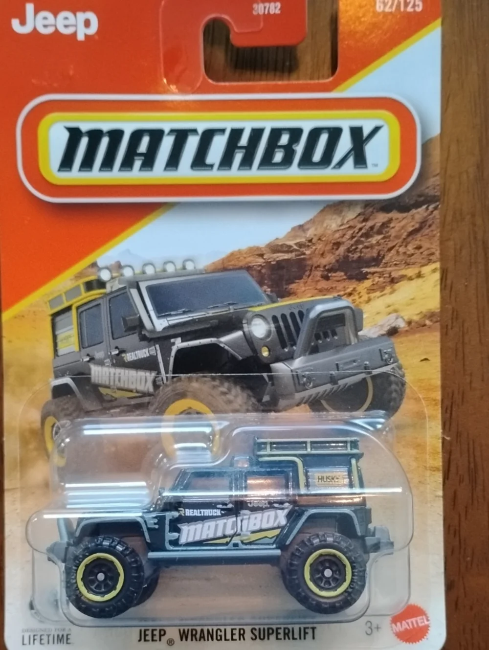Matchbox Jeep Wrangler Superlift in Black with Yellow Accents